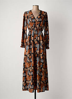 Robe longue marron MAELLE femme