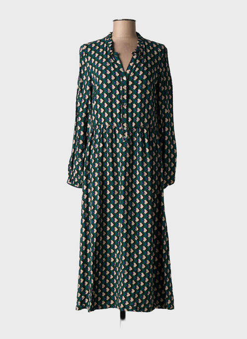 Robe longue manches longues manches longues vert C'EST BEAU LA VIE femme