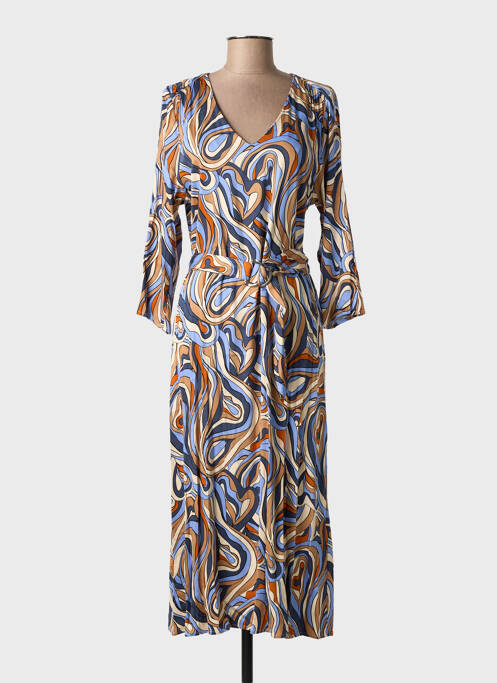 Robe mi-longue manches longues manches longues beige LOLA ESPELETA femme