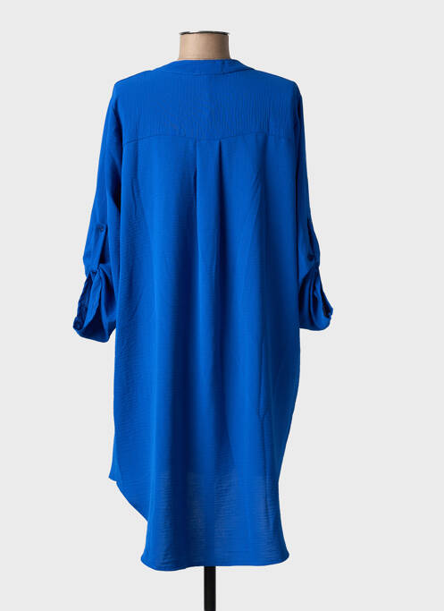 Robe courte manches 3/4 manches 3/4 bleu DONA LISA femme