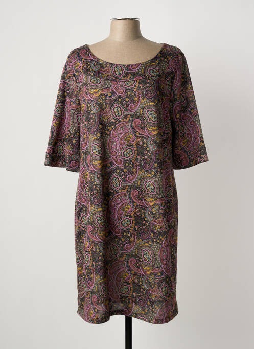 Robe mi-longue manches 3/4 manches 3/4 rose SPG WOMAN femme