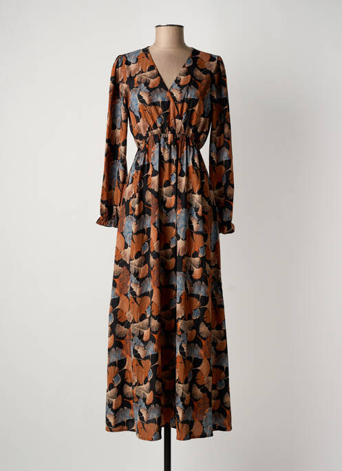 Robe longue marron MAELLE femme