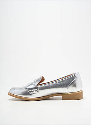 Mocassins tissage satiné talon plat jusqu'à 3cm argent JOIA femme