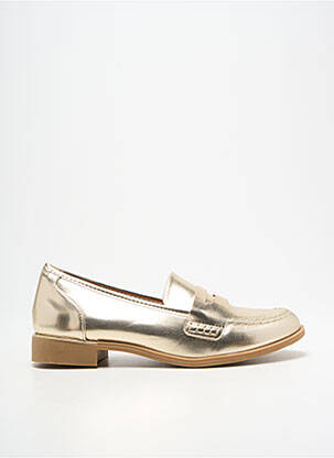 Mocassins tissage satiné talon plat jusqu'à 3cm or JOIA femme