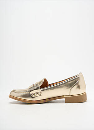Mocassins tissage satiné talon plat jusqu'à 3cm or JOIA femme
