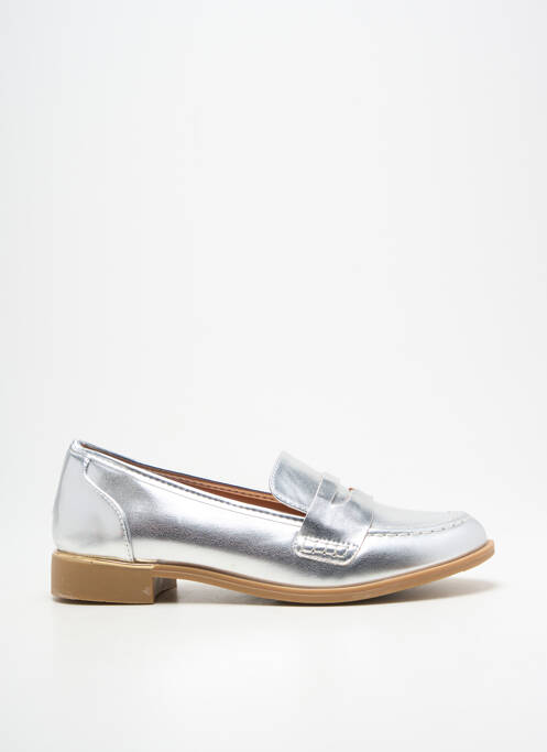 Mocassins tissage satiné talon plat jusqu'à 3cm argent JOIA femme