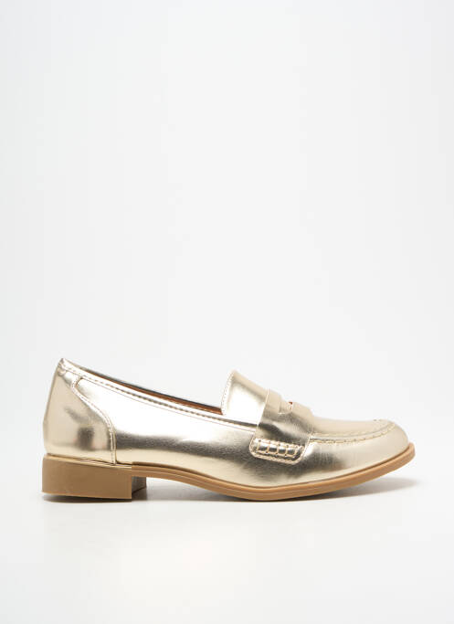 Mocassins tissage satiné talon plat jusqu'à 3cm or JOIA femme