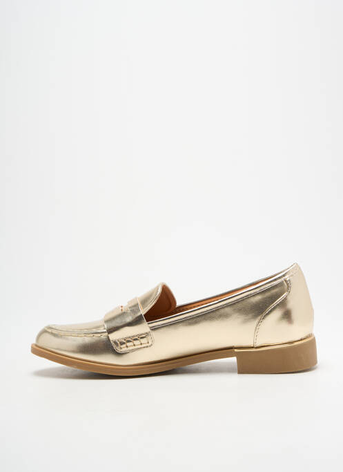 Mocassins tissage satiné talon plat jusqu'à 3cm or JOIA femme