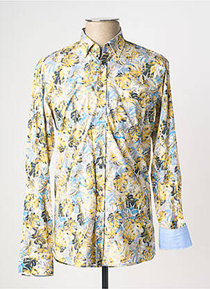 Chemise manches longues imprimé fleurs jaune EMYLE homme