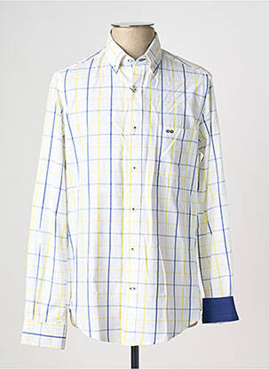 Chemise manches longues imprimé carreaux jaune GENDIVE homme