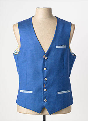 Gilet sans manche tissage chiné bleu A FISH NAMED FRED homme