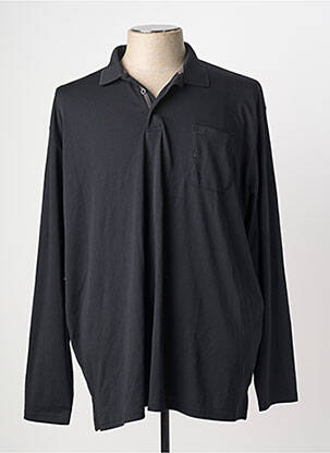 Polo manches longues manches longues noir REDMOND homme