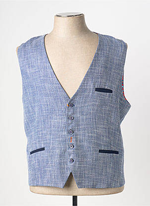 Gilet sans manche tissage chiné bleu A FISH NAMED FRED homme