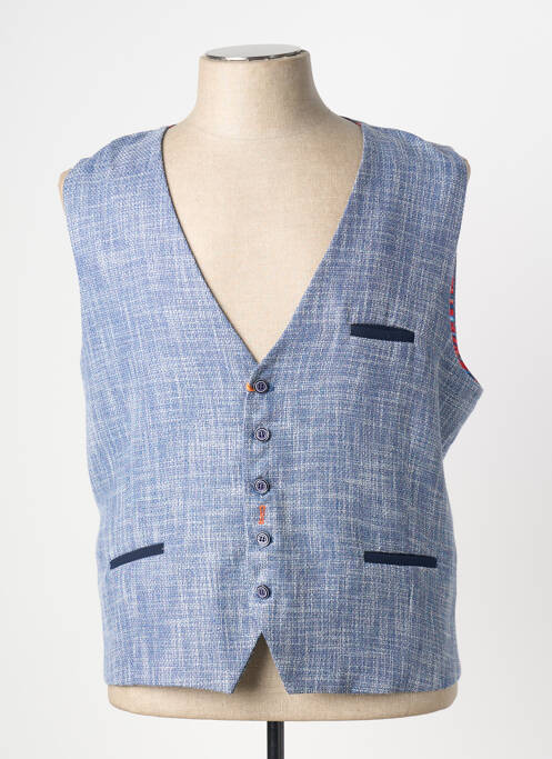 Gilet sans manche tissage chiné bleu A FISH NAMED FRED homme