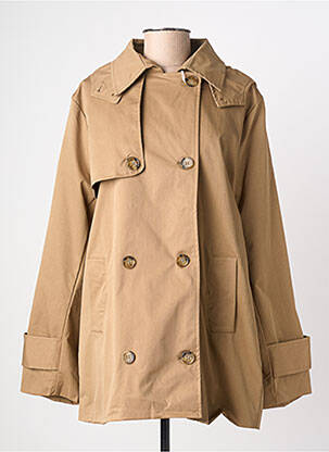Trench poignets boutonnés a capuche marron ATTRAIT femme
