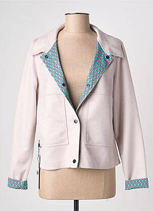 Veste casual tissage suedine gris REVER MILE femme