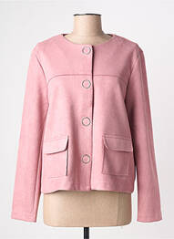 Veste chic col rond rose SIGNATURE femme