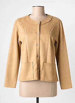 Veste chic fermeture boutonnée sur le devant beige I.ODENA femme