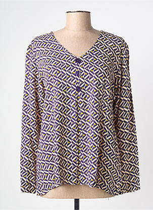 Blouse imprimé fantaisie manches longues violet AGATHE & LOUISE femme