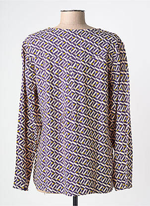 Blouse tissage popeline manches longues violet AGATHE & LOUISE femme
