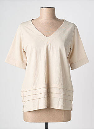 Top manches courtes manches courtes beige SCORZZO femme