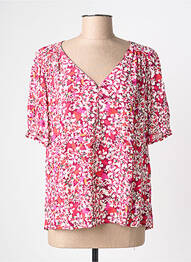 Blouse imprimé fleurs manches courtes rose JULIE GUERLANDE femme