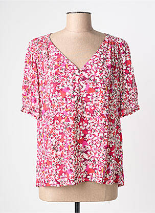 Blouse imprimé fleurs manches courtes rose JULIE GUERLANDE femme