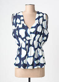 Top coupe cintrée sans manche bleu SCORZZO femme