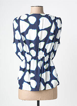 Top tissage crêpe sans manche bleu SCORZZO femme