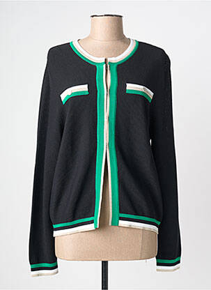 Gilet manches longues col rond noir SCORZZO femme