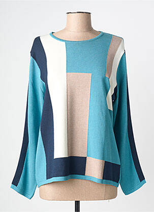 Pull coupe cintrée manches longues bleu I.ODENA femme