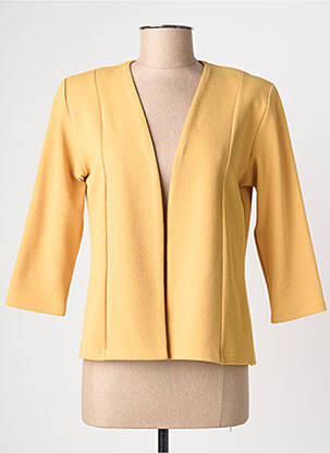 Veste chic tissage crêpe jaune GEVANA femme