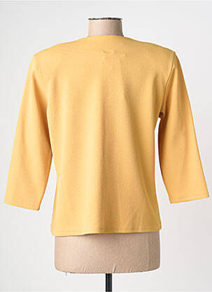 Veste chic tissage crêpe jaune GEVANA femme