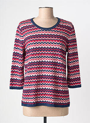 Pull coupe cintrée manches 3/4 bleu ELEANE femme