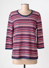 Pull coupe cintrée manches 3/4 bleu ELEANE femme