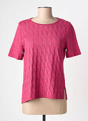 Pull coupe cintrée manches courtes rose ELEANE femme
