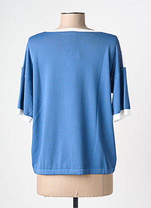 Pull col v manches courtes bleu WNT COLLECTION femme