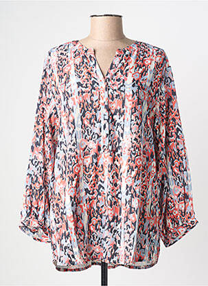 Chemisier tissage crêpe manches longues bleu JENSEN femme