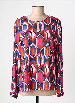 Blouse tissage popeline manches longues rose GEVANA femme