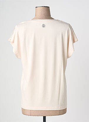 T-shirt col v manches courtes beige CONCEPT K femme