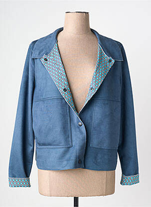 Veste casual tissage suedine bleu REVER MILE femme