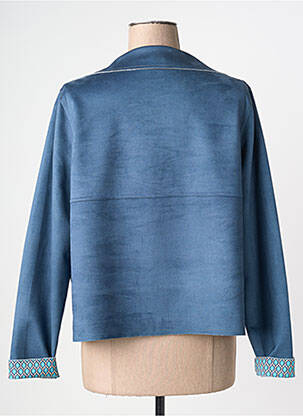 Veste casual tissage suedine bleu REVER MILE femme