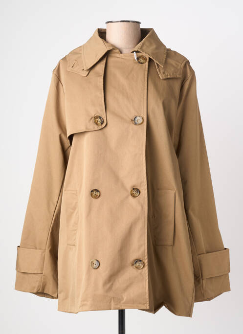Trench tissage popeline a capuche marron ATTRAIT femme