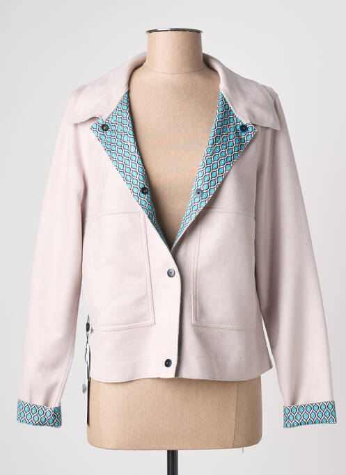 Veste casual tissage suedine gris REVER MILE femme