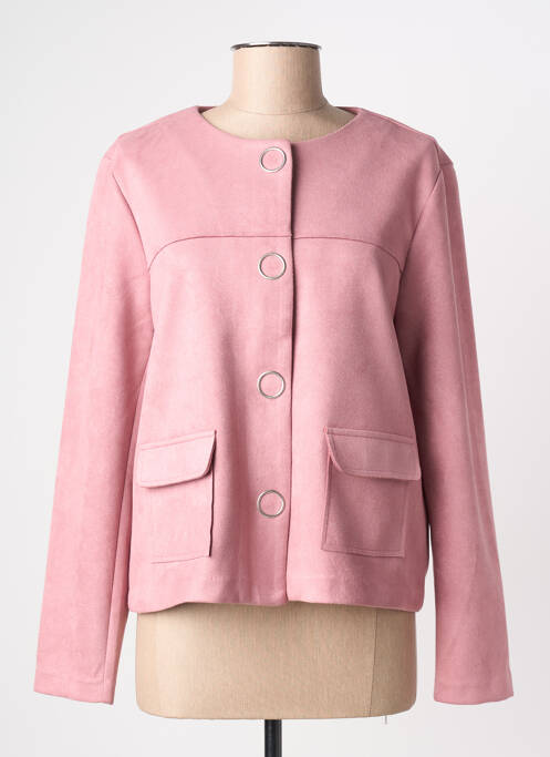 Veste chic col rond rose SIGNATURE femme