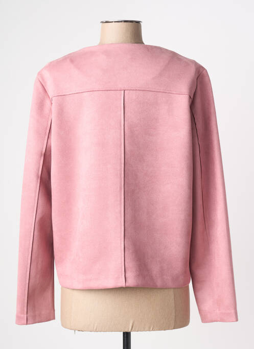 Veste chic col rond rose SIGNATURE femme