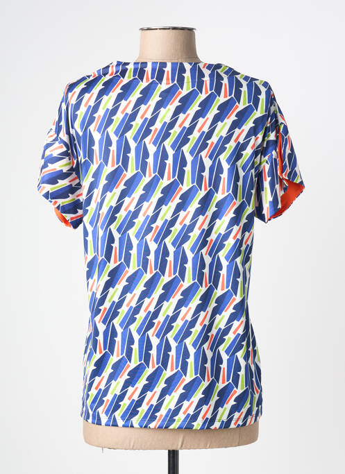 T-shirt imprimé fantaisie manches courtes bleu SCORZZO femme