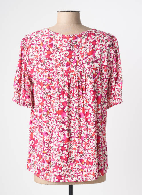 Blouse imprimé fleurs manches courtes rose JULIE GUERLANDE femme