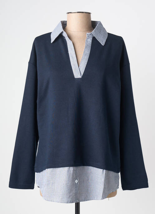 Tunique manches longues col chemisier bleu SEASON femme