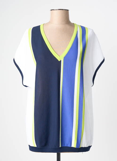 Top tissage jersey manches courtes blanc SCORZZO femme